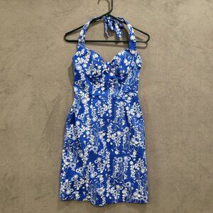 Ruby Rox Halter Dress Women's Size 5‎ floral Midi Rockabilly Pin Up Y2K